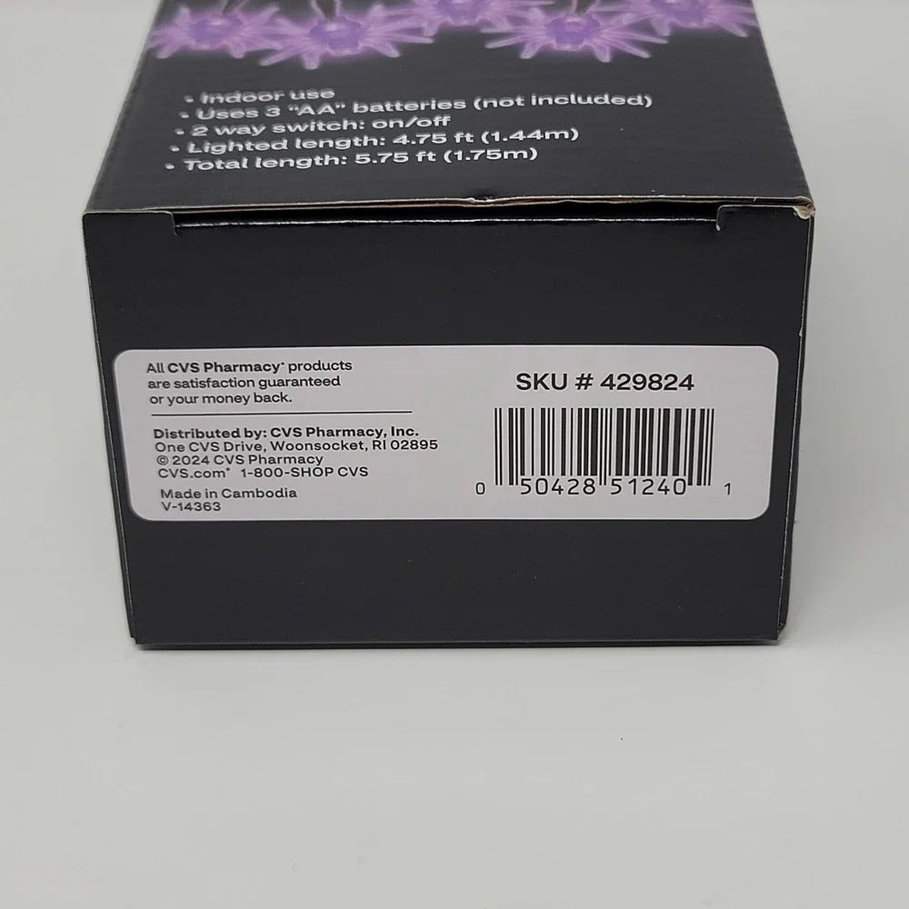 Spooky‎ Village Sparkle LED Purple Spider Light Set 20 Count Battery Operated